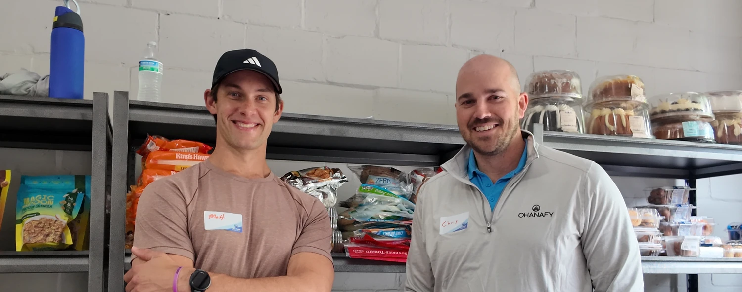 Ohanafy team members at a community food pantry